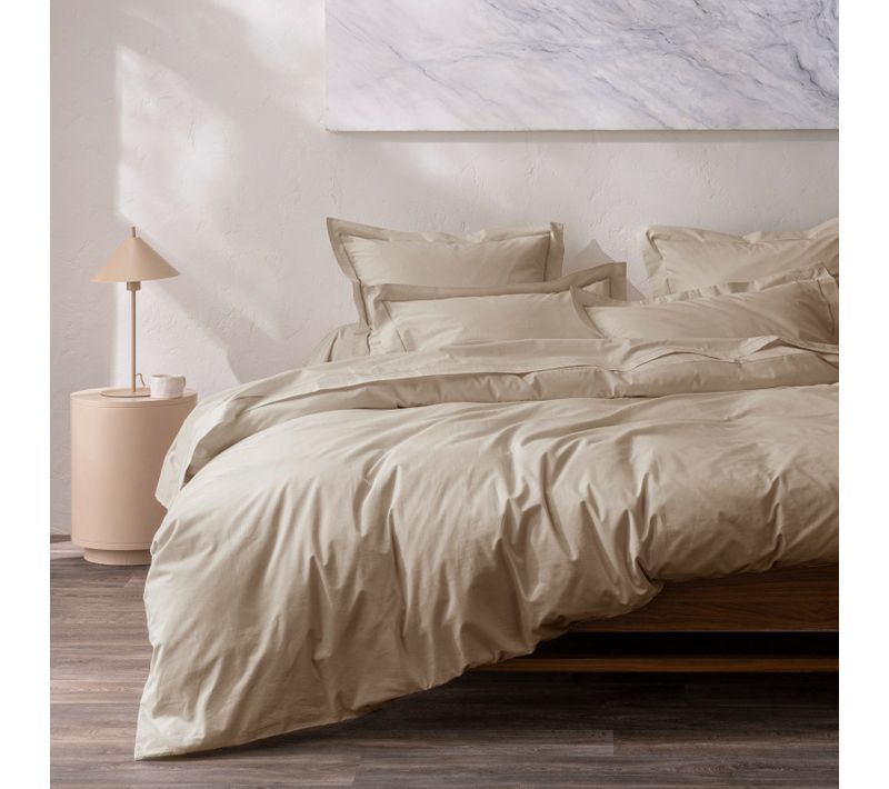 Housse De Couette 240 X 220 Cm Grand Hôtel Signature Lin  — Percale De Coton Peigné 80 Fils/cm²