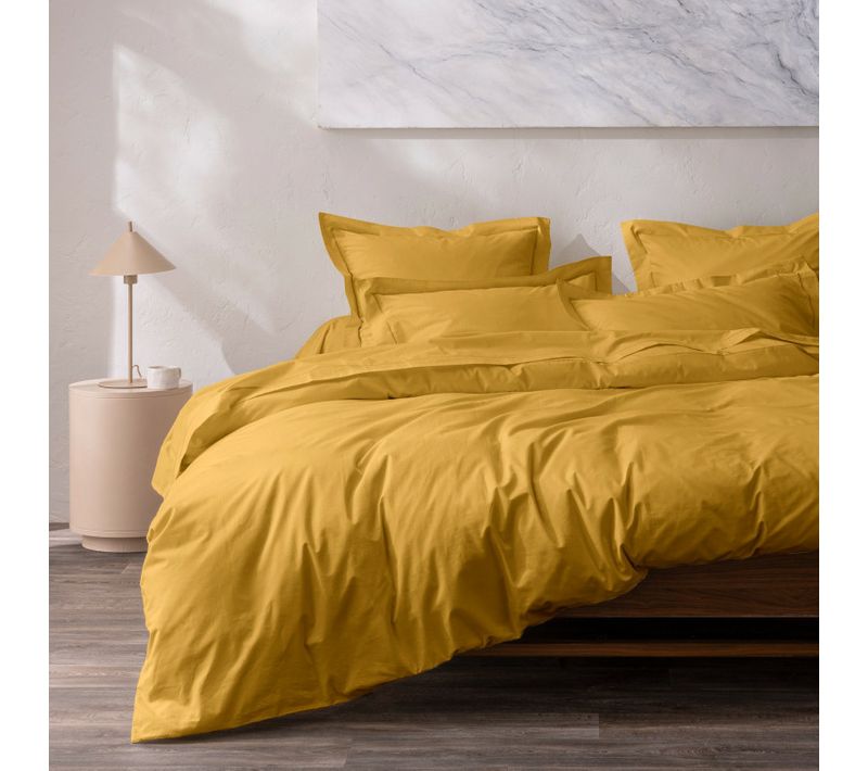 Housse De Couette 240 X 220 Cm Grand Hôtel Signature Mangue — Percale De Coton Peigné 80 Fils/cm²