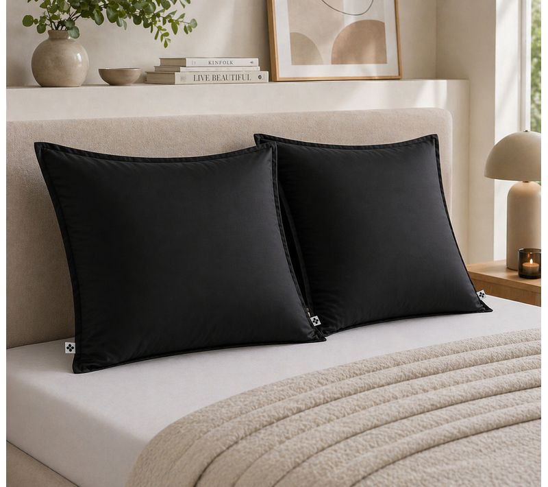 Lot De 2 Taies D’oreiller 63 X 63 Cm – Viscose De Bambou – Truffe – Salomé
