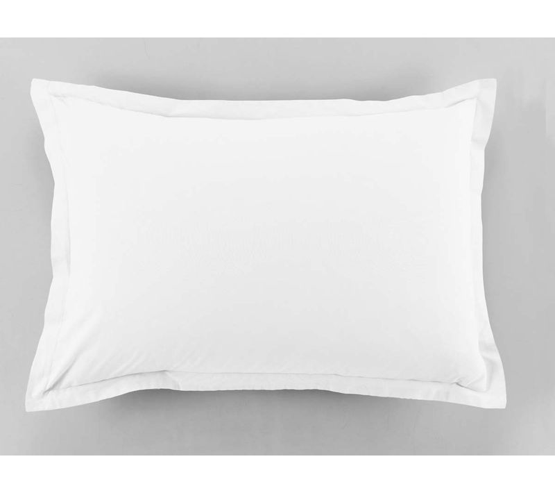 Lot De 2 Taies D'oreiller 100% Coton 57 Fils Taille 50 X 70 Cm Couleur Blanc