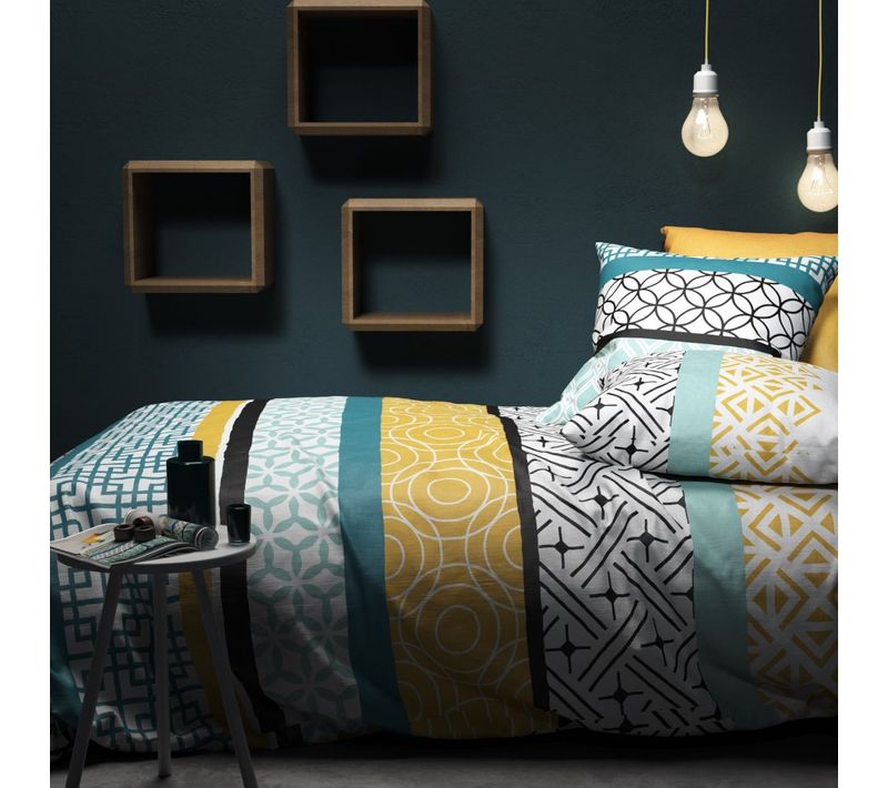 Parure De Lit 100% Coton 57 Fils Citedor Taille 240x260 Cm