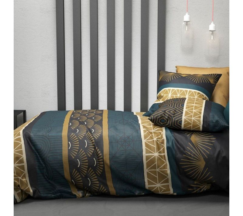 Housse De Couette 220x240 Cm + 2 Taies D'oreiller 63x63 Cm Coton Qobe