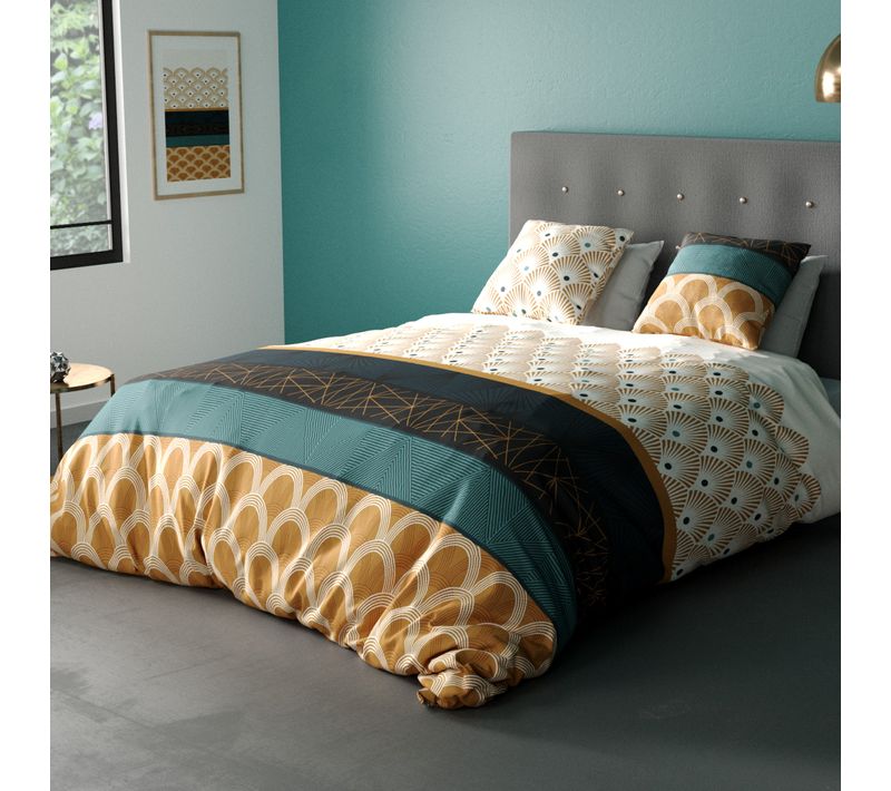 Housse De Couette 220x240 Cm + 2 Taies D'oreiller 65x65 Cm 100% Coton 57 Fils Bangui