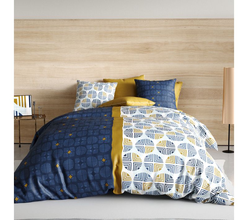 Housse De Couette 220x240 Cm + 2 Taies D'oreiller 63x63 Cm 100% Coton 57 Fils Sirius