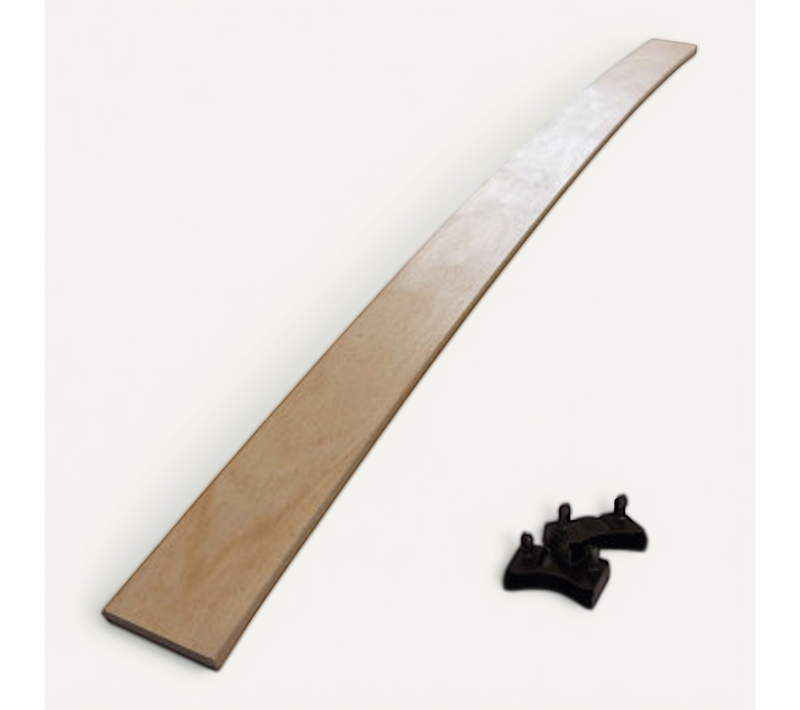 Lot De 1 Latte + Embouts Pour Sommier Et Lit - 780x48x8 Mm - Bois Hêtre Durable - 7 Plis