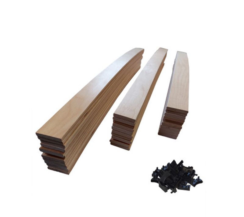 30 Lattes + 60 Embouts 680x48x8 Mm - Bois 7 Plis - Remplacement Pour Sommier / BZ / Clic Clac
