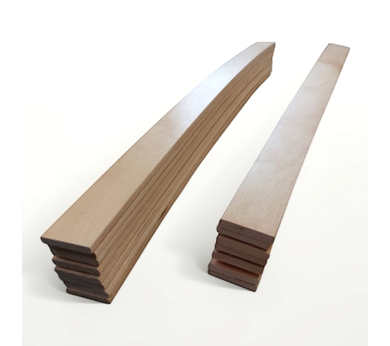 Lot De 15 Lattes Pour Sommier Et Lit - 780x48x8 Mm - Bois Hêtre Durable - 7 Plis