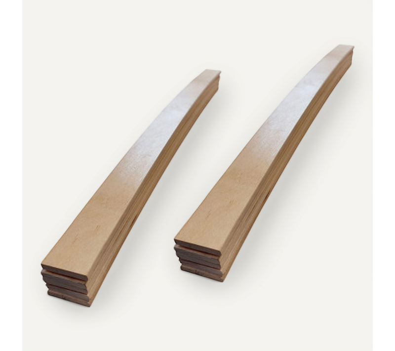 Lot De 10 Lattes Pour Sommier Et Lit - 780x48x8 Mm - Bois Hêtre Durable - 7 Plis