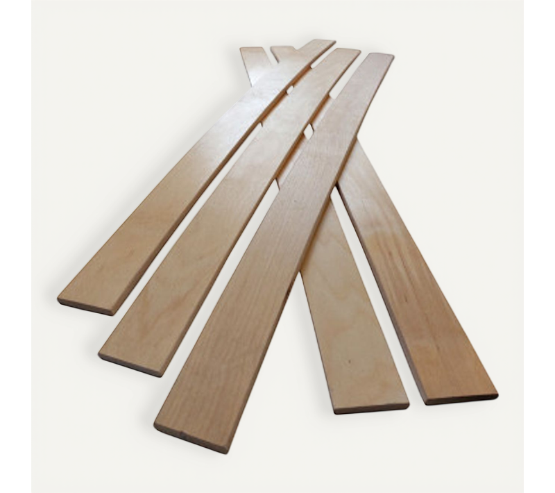 Lot De 5 Lattes Pour Sommier Et Lit - 780x48x8 Mm - Bois Hêtre Durable - 7 Plis