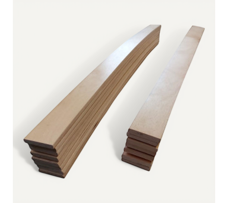 Lot De 15 Lattes Pour Sommier Et Lit - 874x48x8 Mm - Bois Hêtre Durable - 7 Plis