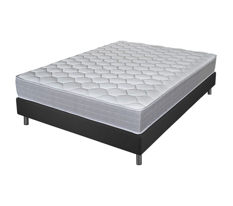Matelas Et Sommier 160x200 Madere - Newkit - Soutien Ferme - Sommier Démonté - Gris