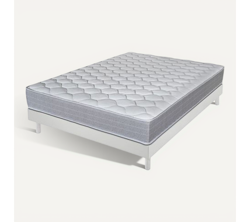 Matelas + Sommier 160x200 Madere - Decokit - Soutien Ferme - Sommier Démonté - Blanc