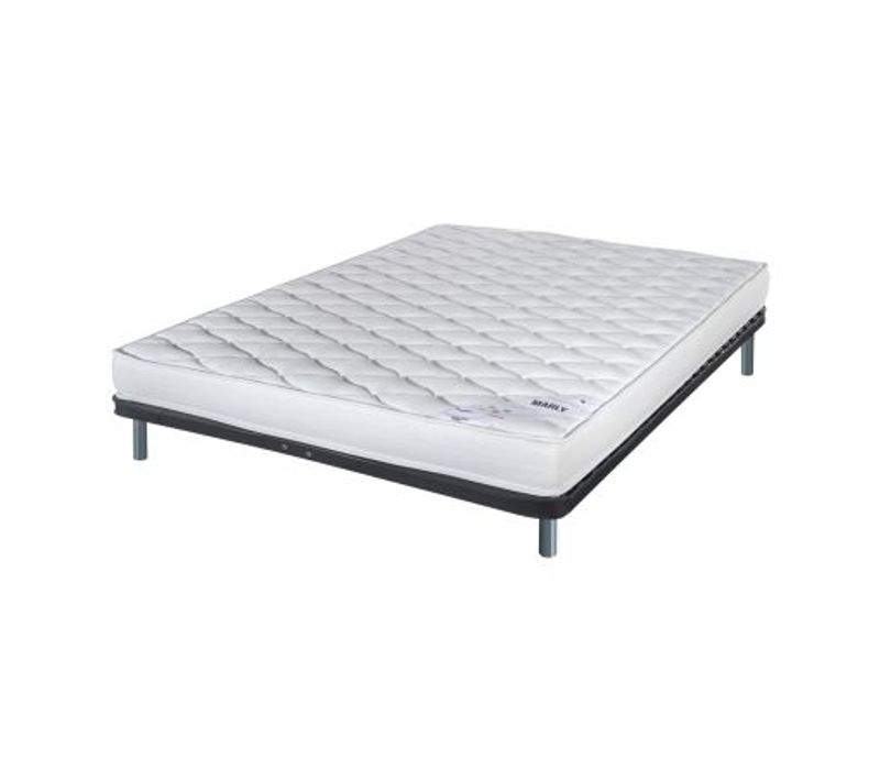 Matelas + Sommier 140x190 Marly - Soutien Ferme - Sommier Démonté - Made In France