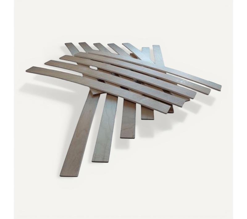 Lot De 15 Lattes Spécial / BZ / Clic Clac - 580x53x8 Mm - Bois Hêtre Durable - 7 Plis