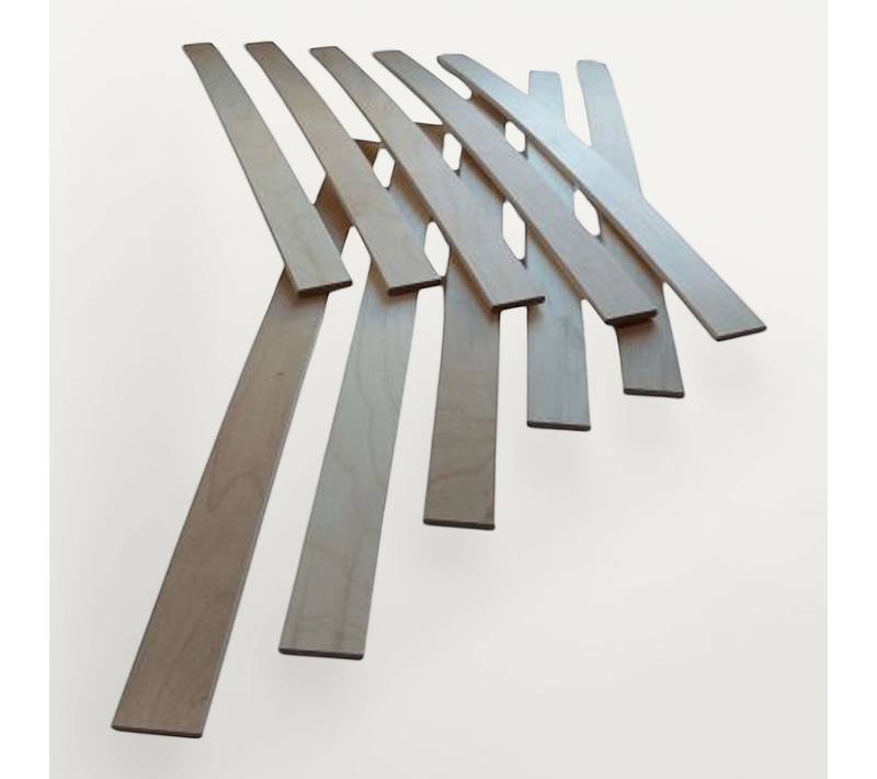 Lot De 10 Lattes Spécial / BZ / Clic Clac - 580x53x8 Mm - Bois Hêtre Durable - 7 Plis