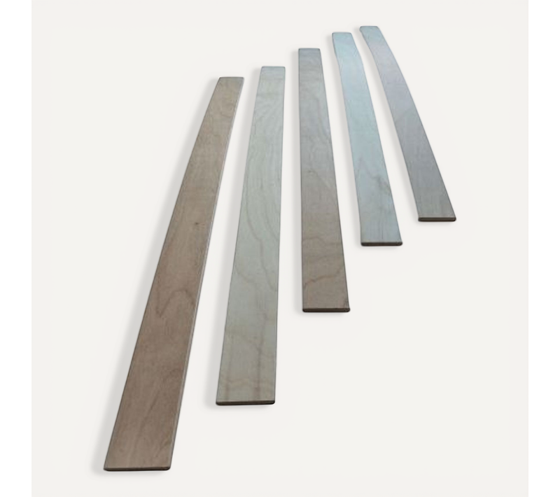 Lot De 5 Lattes Spécial / BZ / Clic Clac - 580x53x8 Mm - Bois Hêtre Durable - 7 Plis