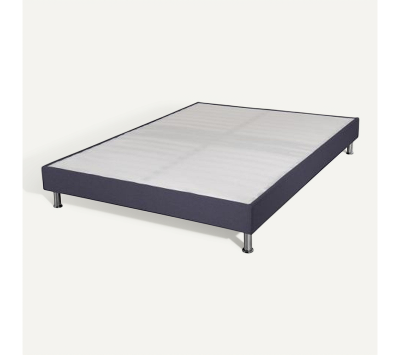 Sommier Tapissier + Pieds Omega Volcan 140x190 Lattes Bois - H.15 Cm - Made In France