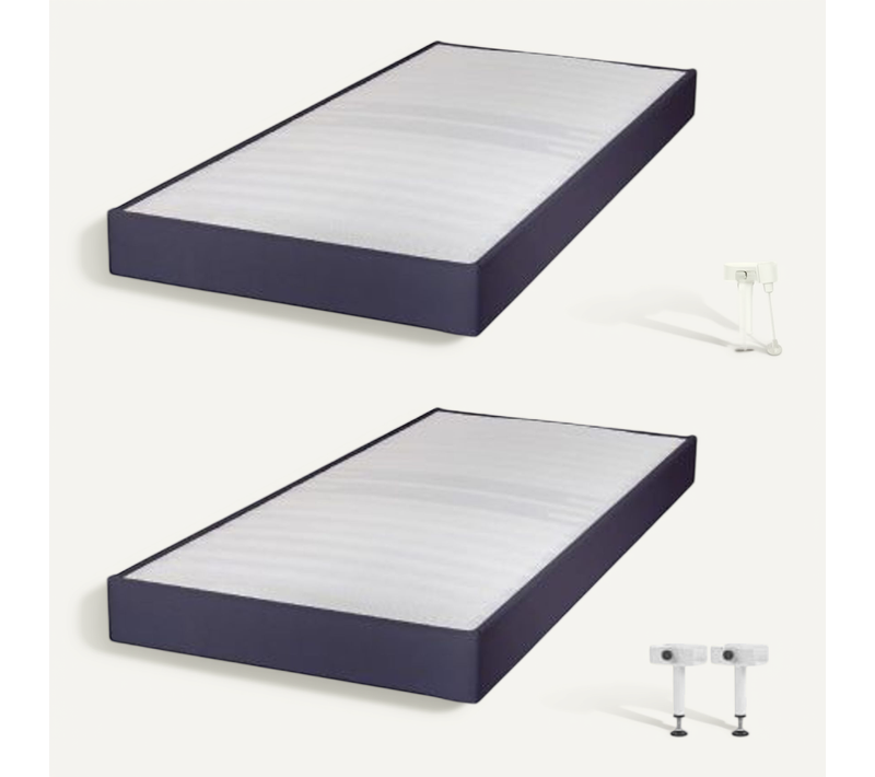Sommier Tapissier Omega Volcan 2x70x190 Lattes Bois - H.15 Cm - Made In France