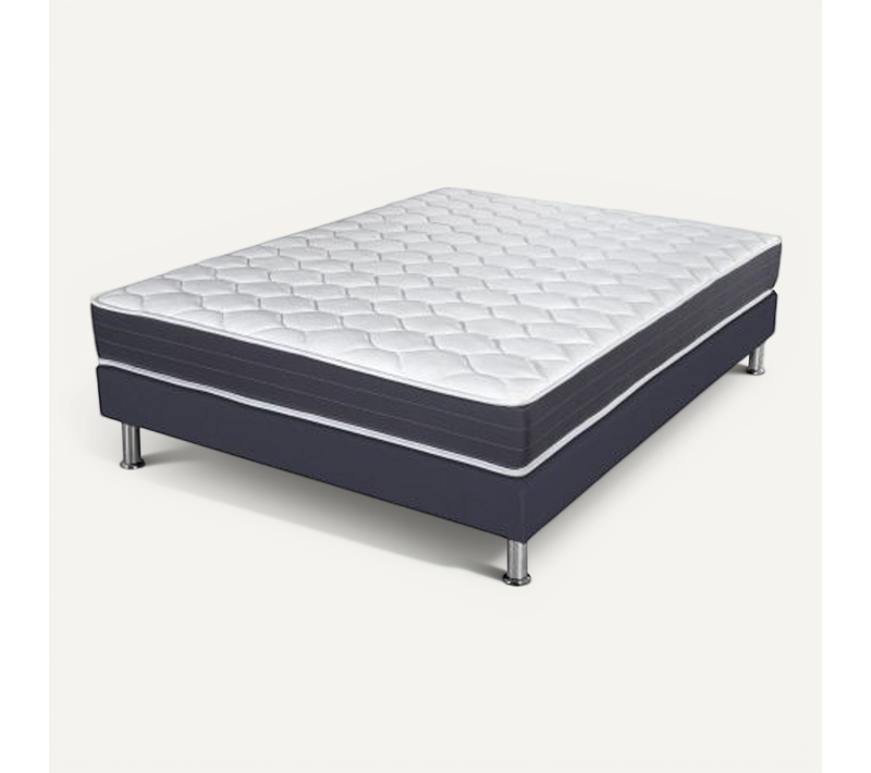 Matelas Ressort + Sommier Sr15 Volcan 140x190 Record - H. 20 Cm - Soutien Ferme