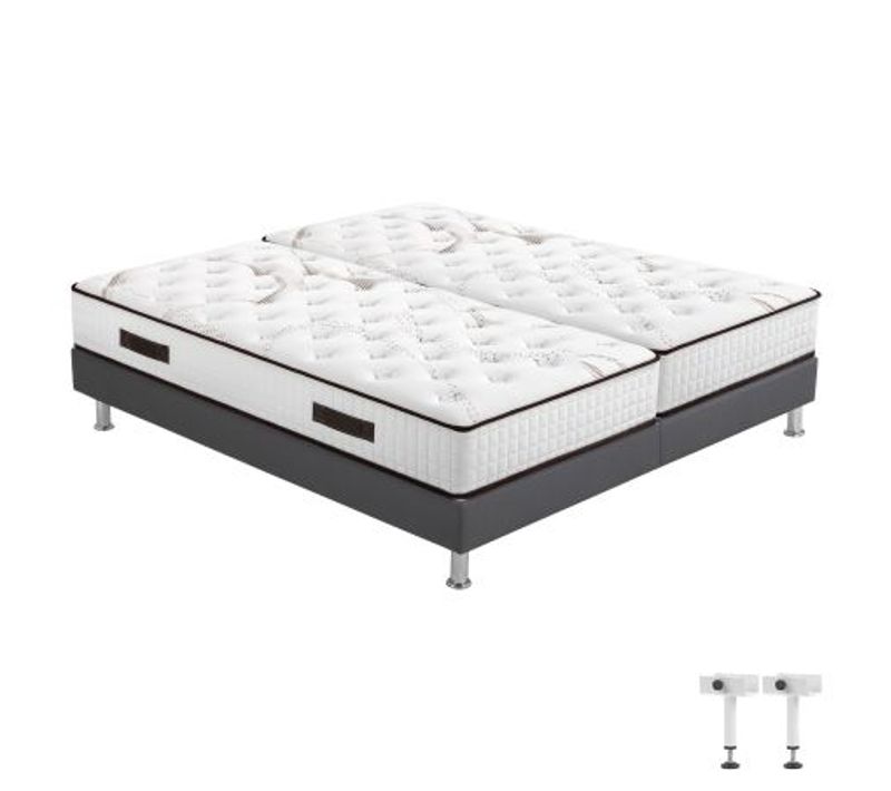 Matelas Mousse + Sommier Sr15 Volcan 2x80x200 Myriade - H. 21 Cm - Soutien équilibré
