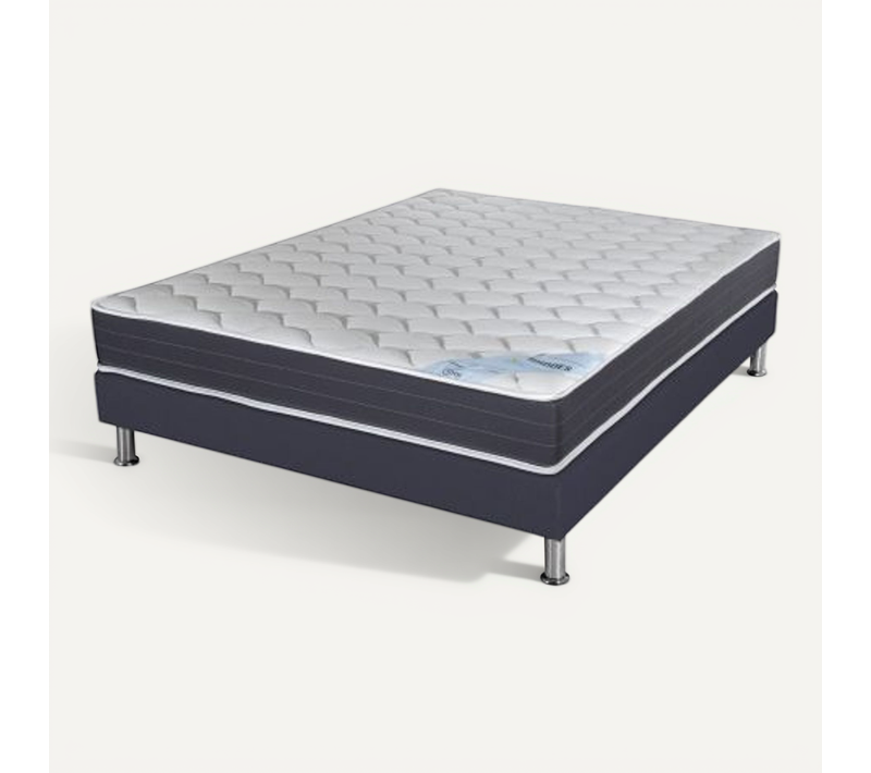 Matelas Ressort + Sommier Omega Volcan 140x190 Rhodes - H. 24 Cm - Soutien Ferme