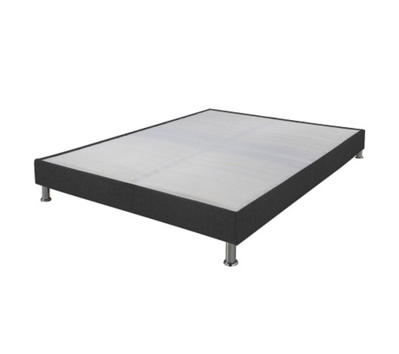 Sommier Tapissier + Pieds Omega Gris 3 160x200 Lattes Bois - H.15 Cm - Made In France