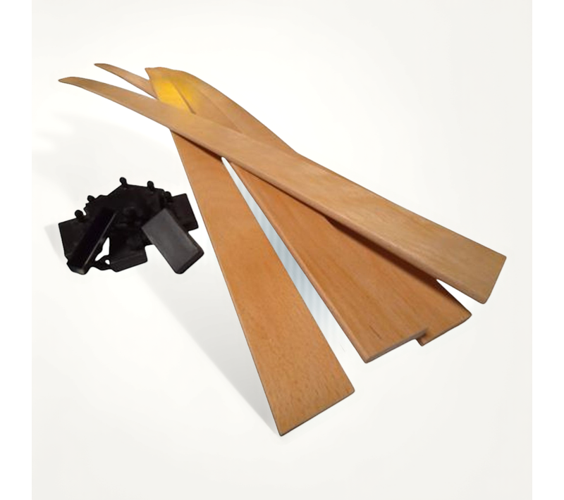 3 Grandes Lattes + Embouts Pour Lit, BZ et Convertible - 1400x53x9 Mm - Bois Hêtre Durable - 7 Plis