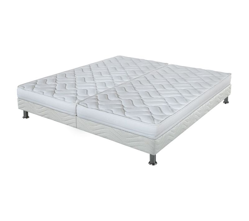 Matelas Melissa + Sommier Tapissier Omega - 2x80x190 - Mousse - Hauteur 13 Cm