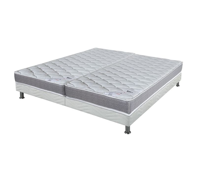 Matelas Ryad + Sommier Tapissier Omega - 2x80x190 - Ressorts - Hauteur 21 Cm