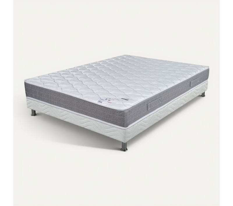 Matelas Ryad + Sommier Tapissier Omega - 140x190 - Ressorts - Hauteur 21 Cm