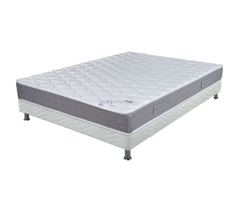 Matelas Ryad + Sommier Tapissier Omega - 120x190 - Ressorts - Hauteur 21 Cm
