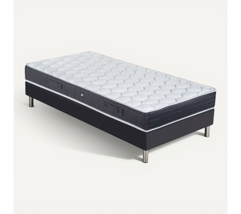 Matelas Maryland + Sommier Sr15 - 90x190 - Ressorts - Hauteur 25 Cm - Soutien Ferme