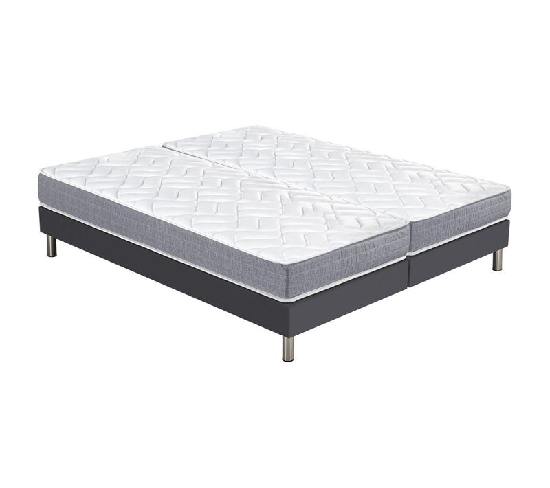Matelas Maryland + Sommier Sr15 - 2x90x190 - Mousse - Hauteur 20 Cm - Soutien Ferme