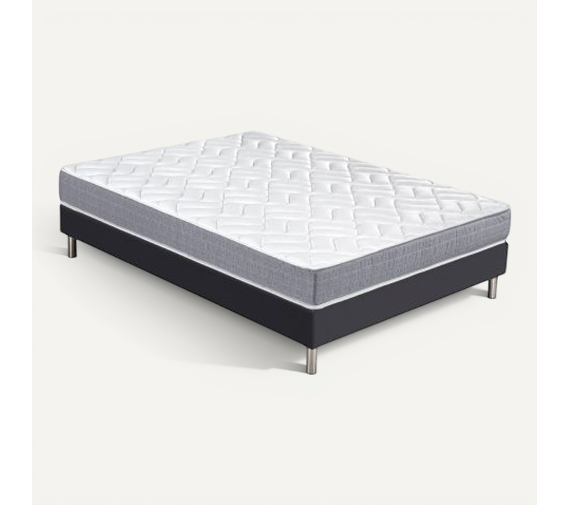 Matelas Maryland + Sommier Sr15 - 160x200 - Mousse - Hauteur 20 Cm - Soutien Ferme
