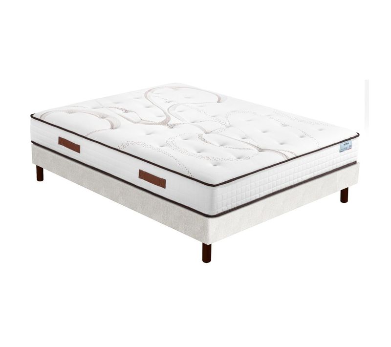 Matelas Repere + Sommier Sr15 - 160x200 - Ressorts - Hauteur 26 Cm - Soutien Ferme