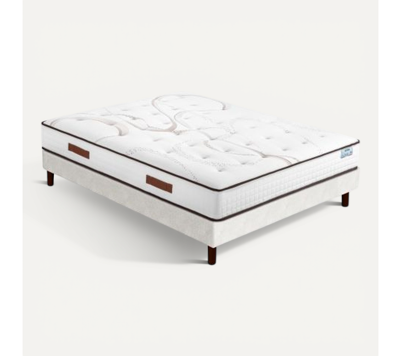 Matelas Repere + Sommier Sr15 - 140x190 - Ressorts - Hauteur 26 Cm - Soutien Ferme