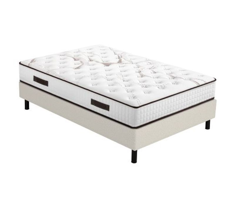 Matelas Myriade + Sommier Newkit - 140x190 - Mousse - Hauteur 23 Cm - Soutien Medium