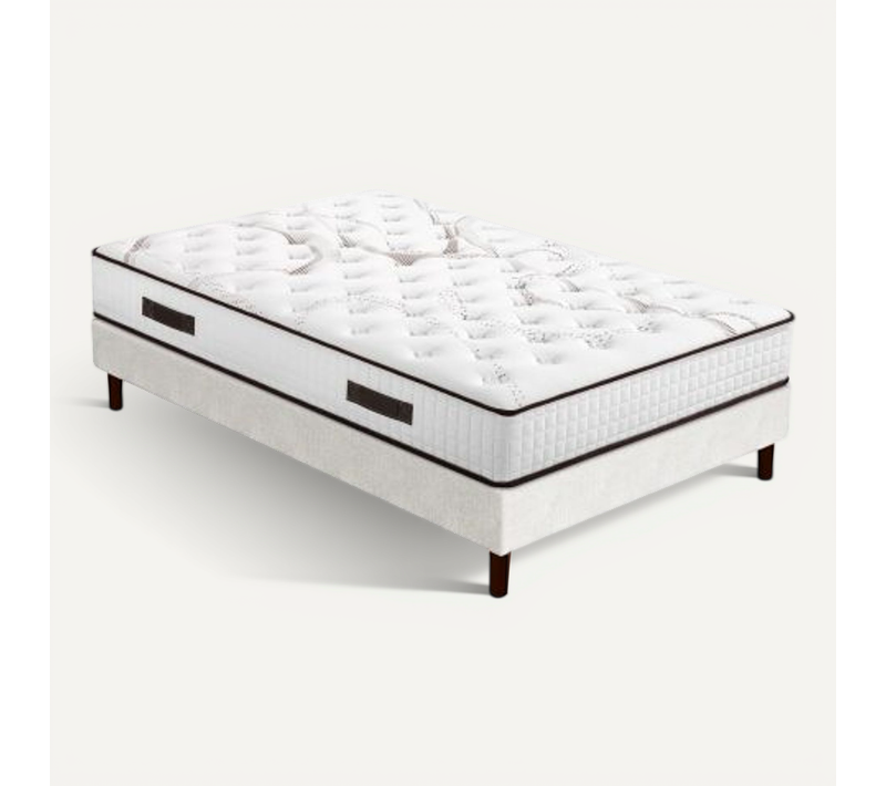 Matelas Myriade 4 + Sommier Sr15 - 160x200 - Mousse - Hauteur 23 Cm - Soutien Medium