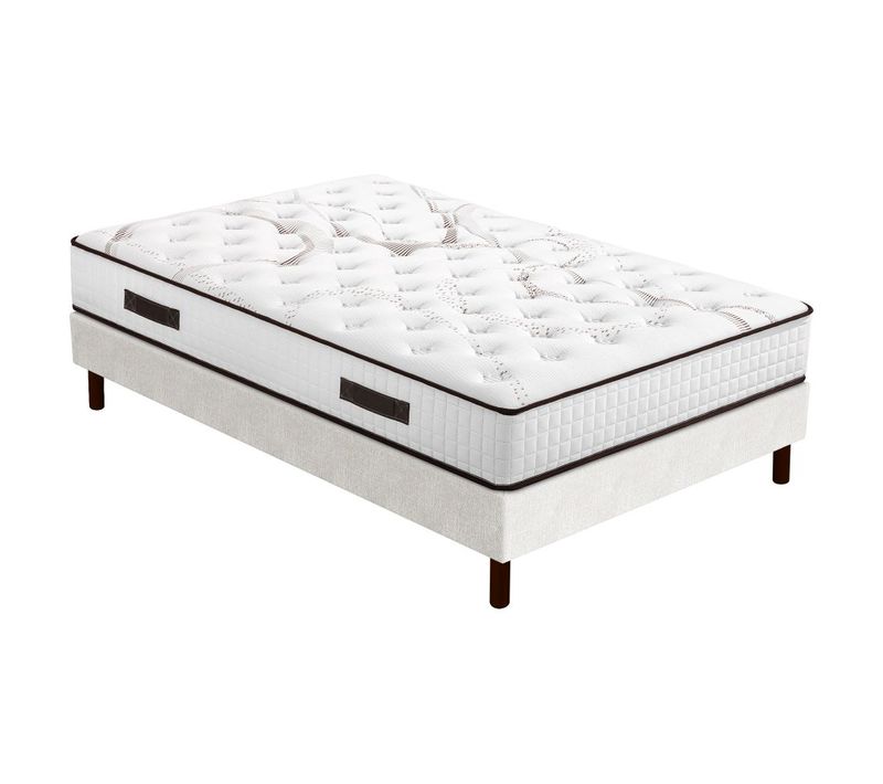 Matelas Myriade 4 + Sommier Sr15 - 140x190 - Mousse - Hauteur 23 Cm - Soutien Medium