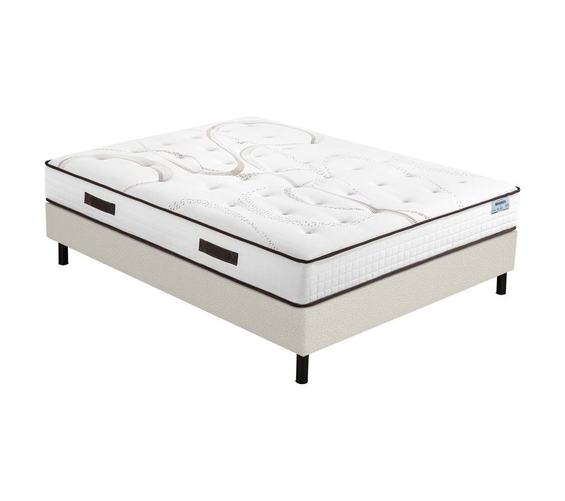 Matelas Moorea + Sommier Newkit - 140x190 - Mousse - Hauteur 25 Cm - Soutien Ferme