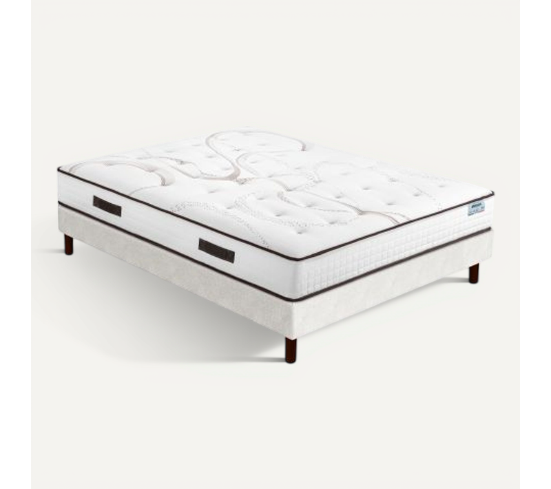 Matelas Moorea + Sommier Sr15 - 160x200 - Mousse - Hauteur 25 Cm - Soutien Ferme