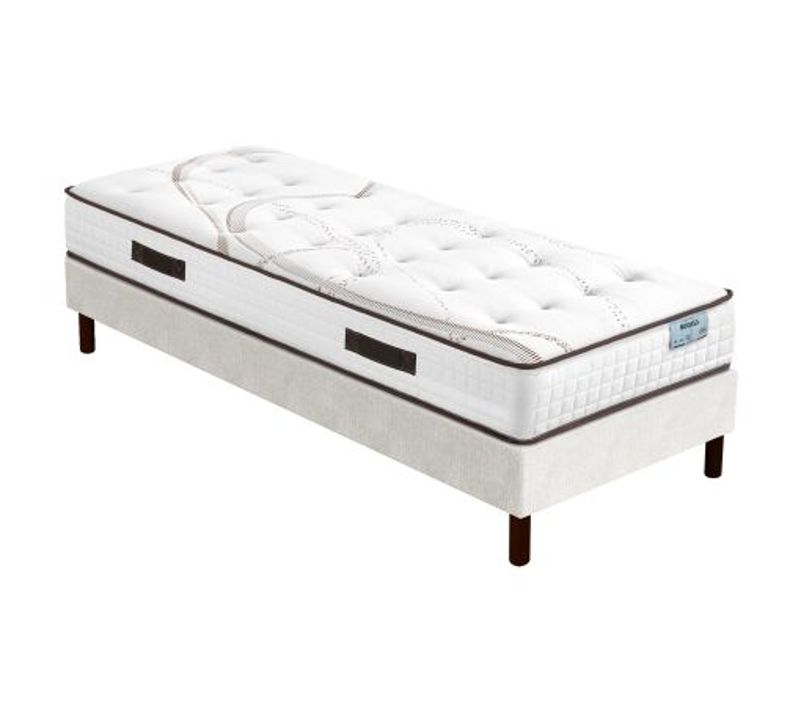 Matelas Mousse Moorea + Sommier Sr15 - 80x200 - Hauteur 25 Cm - Soutien Ferme