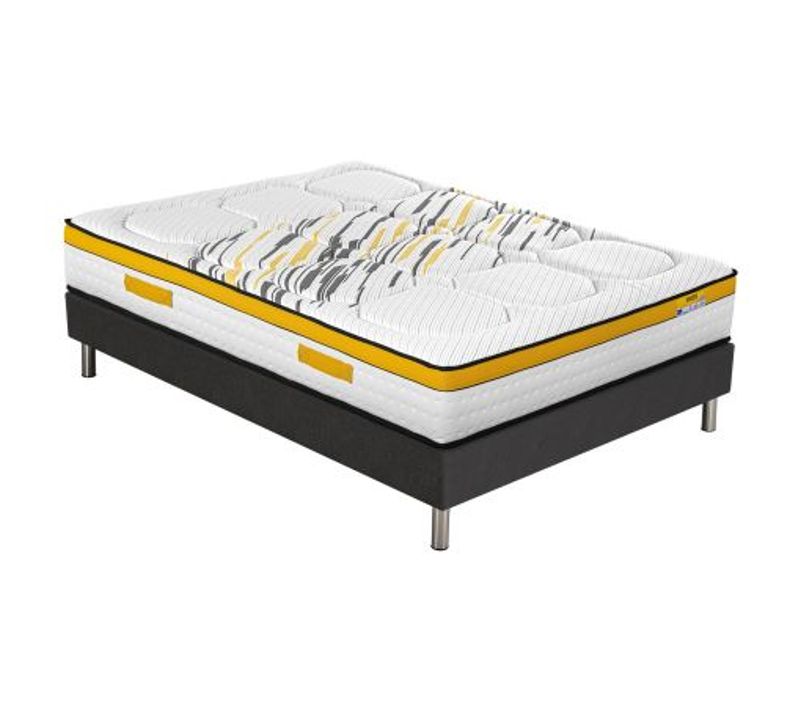 Matelas Rugby + Sommier Sr15 - 140x190 - Ressorts - Hauteur 29 Cm - Ferme