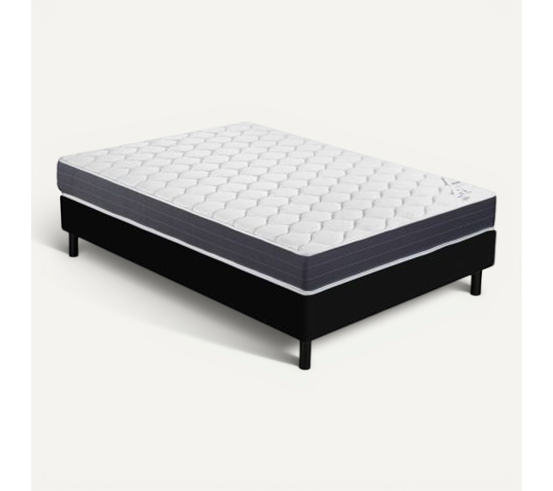 Matelas Ramage + Sommier Newkit - 160x200 - Ressorts - Hauteur 25 Cm - Soutien Ferme
