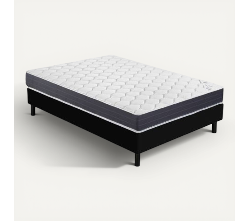 Matelas Ramage + Sommier Newkit - 140x190 - Ressorts - Hauteur 25 Cm - Soutien Ferme