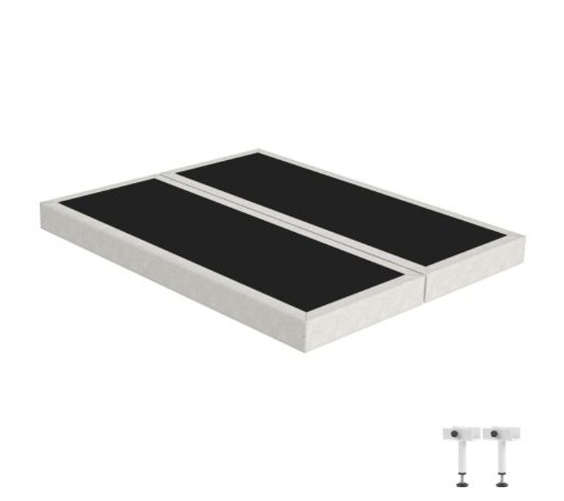 Sommier Tapissier Sr15 Beige 2x80x200 Lattes Bois Massif - H.15 Cm - Made In France