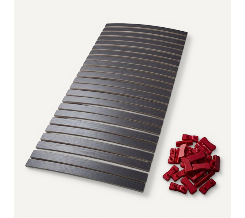 Lot De 15 Lattes + Embouts Pour Sommier Et Lit - 680x68x8 Mm - Bois Hêtre Durable - 7 Plis