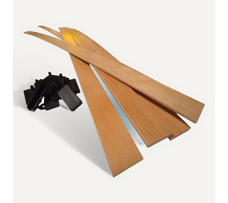 5 Grandes Lattes + Embouts Pour Lit, BZ et Convertible - 1600x53x9 Mm - Bois Hêtre Durable - 7 Plis