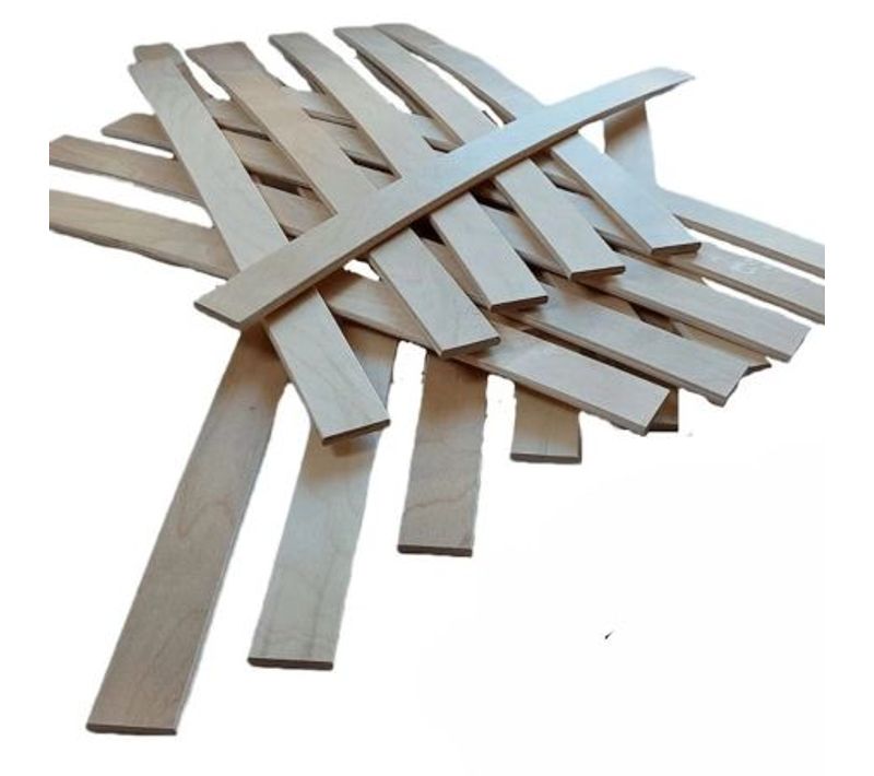 Lot De 30 Lattes Pour Sommier Et Lit - 70 Cm - 700x53x8 Mm - Bois Hêtre Durable - 7 Plis