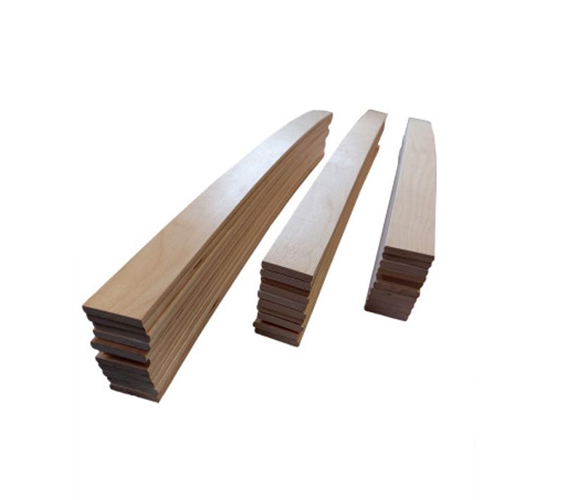 Lot De 30 Lattes Pour Sommier Et Lit - 874x53x8 Mm - Bois Hêtre Durable - 7 Plis